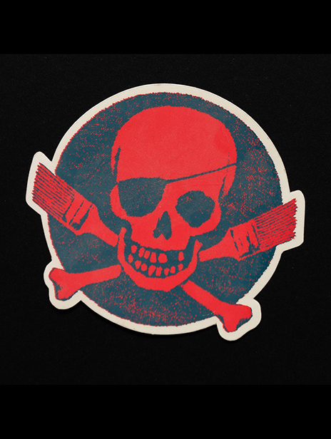 Buy Banksy POW Red Skull and Crossbones Sticker