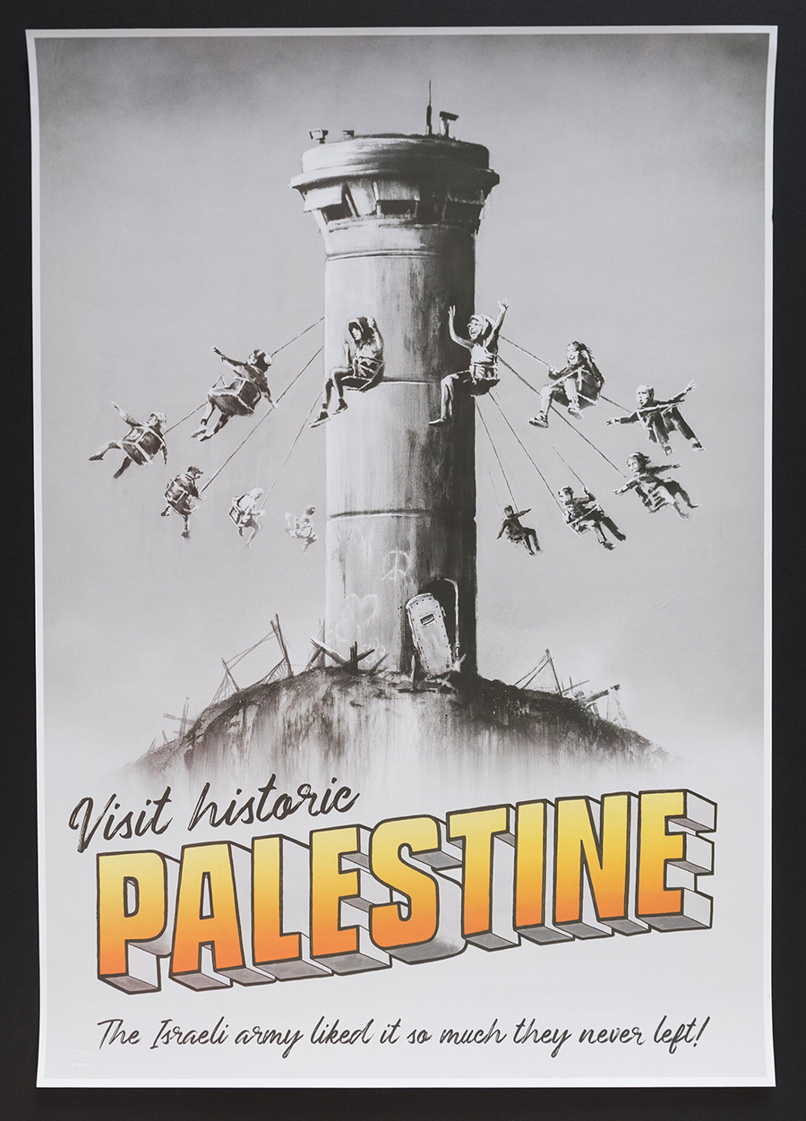 Banksy Walled Off Hotel Visit Historic Palestine poster print