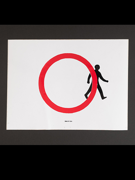 Banksy Walking Man sticker XL