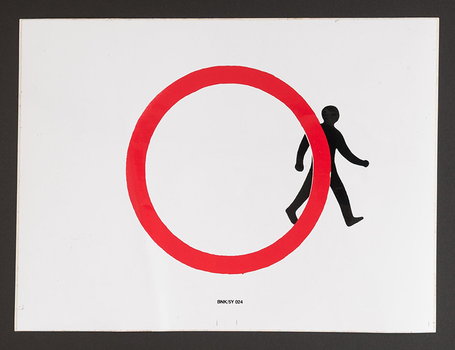 Banksy Walking Man sticker XL size