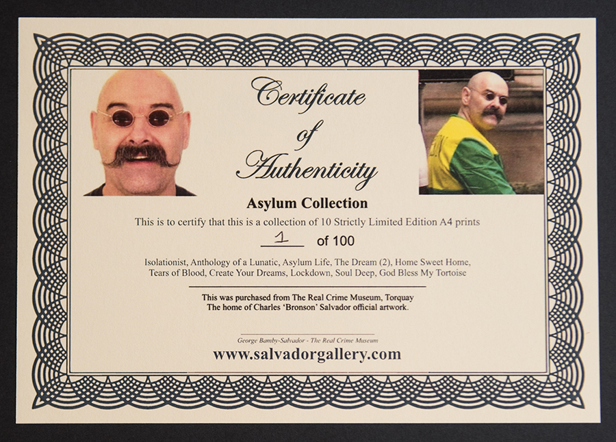Charles Bronson - Asylum Collection - certificate of authenticity