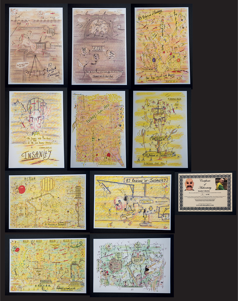 Charles Bronson - Insanity collection - Ten limited edition prints - A4 size