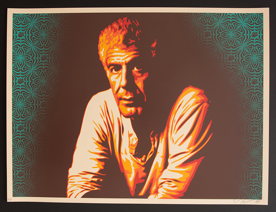 Anthony Bourdain Under The Volcano - A limited edition signed print by Ernesto Yerena