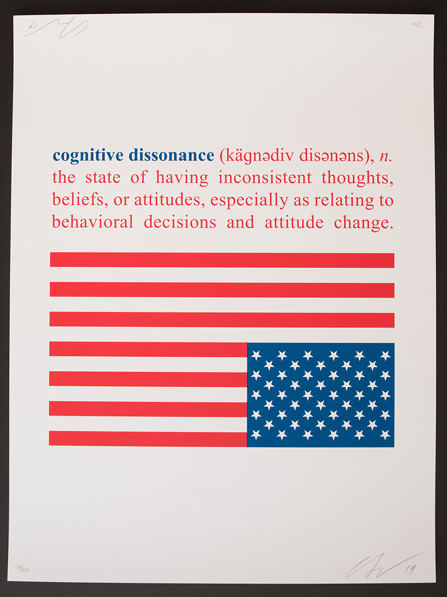 Ernesto Yerena Cognitive Dissonance Poster 2019 - Limited edition, signed twice