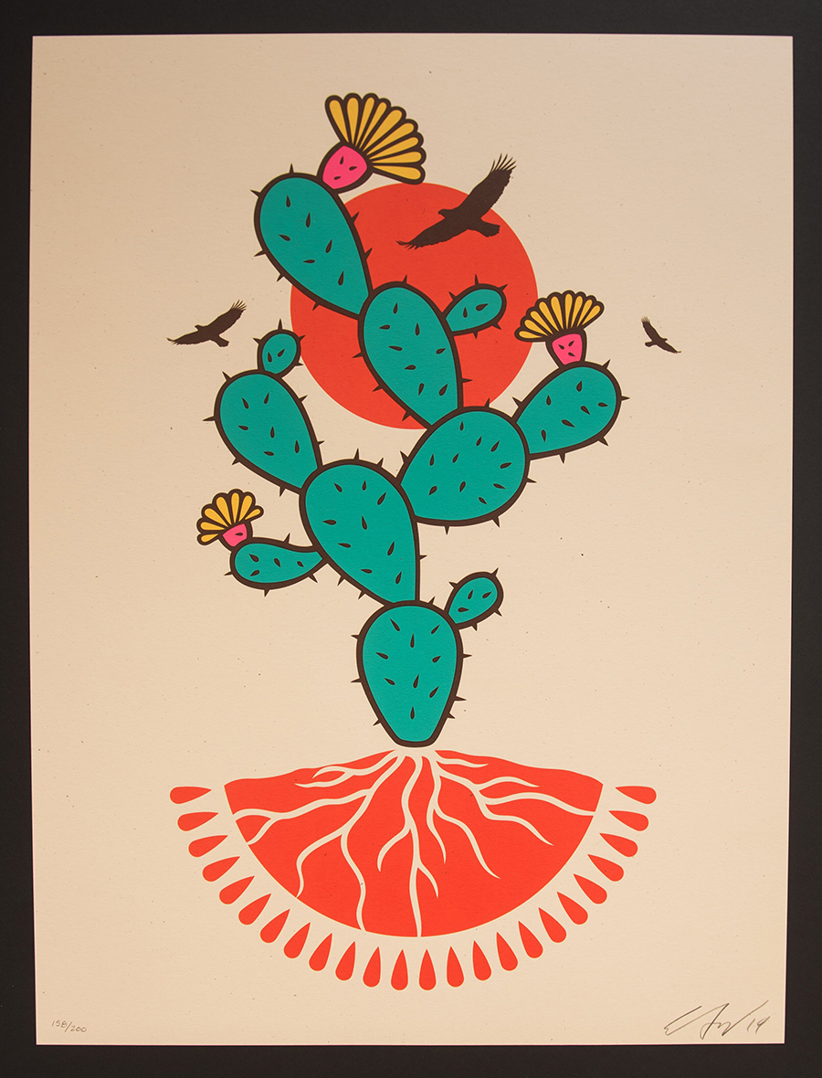 Ernesto Yerena Ganas - Connect Below - Cactus - signed limited edition art print
