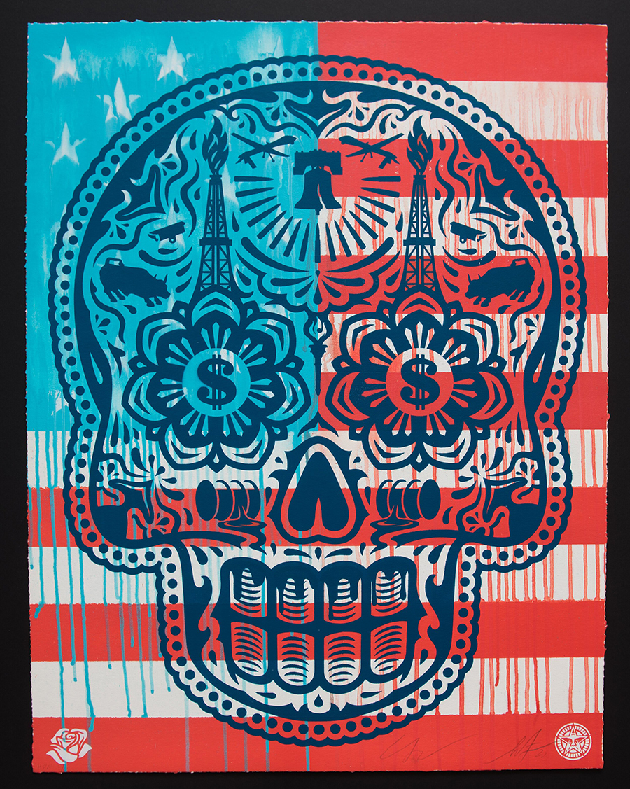 Ernesto Yerena Shepard Fairey OBEY print - Merica Deterioration