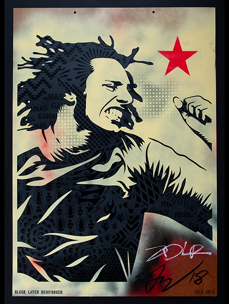 Ernesto Yerena-Zach De La Rocha ZDLR Rage Against The Machine unique artwork made from stencil