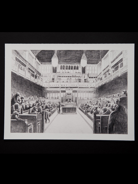 Mason Storm Monkey Parliament III signed print - third in a set of three